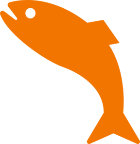 288x297 Orange Jumping Fish Clip Art