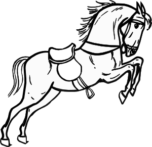 300x291 Jumping Horse Outline Clip Art Free Vector 4vector