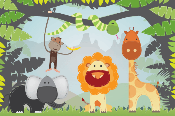 600x400 Free Cartoon Jungle Animals Vector Free Psd Files, Vectors