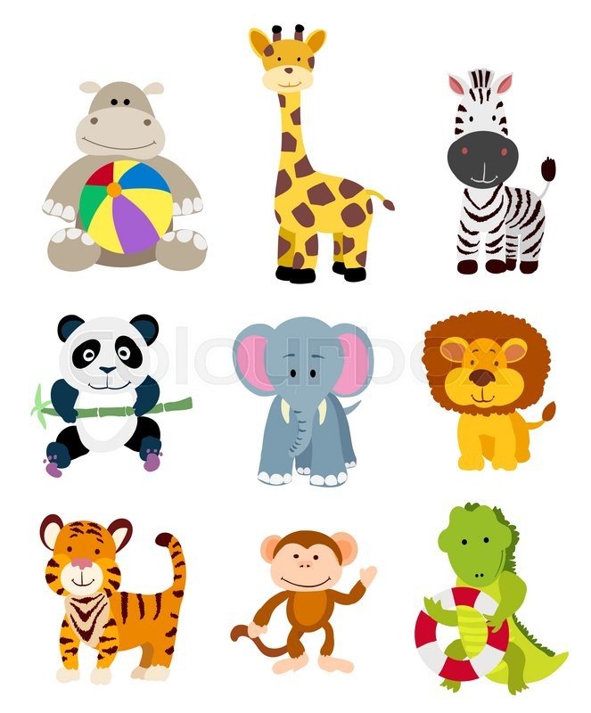 663x800 Set Of Vector Jungle Cartoon Animals Stock Vector Colourbox