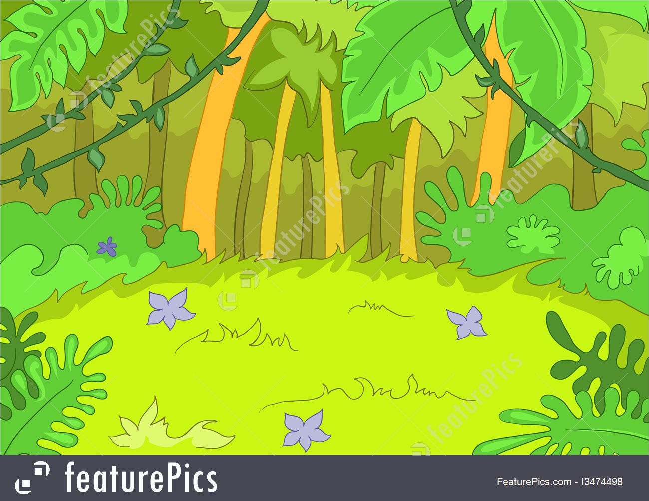 1300x1003 Jungle Glade Illustration