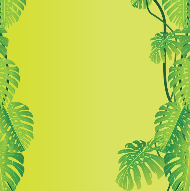 646x649 Jungle Leaves Vector Background Vector Art Amp Graphics