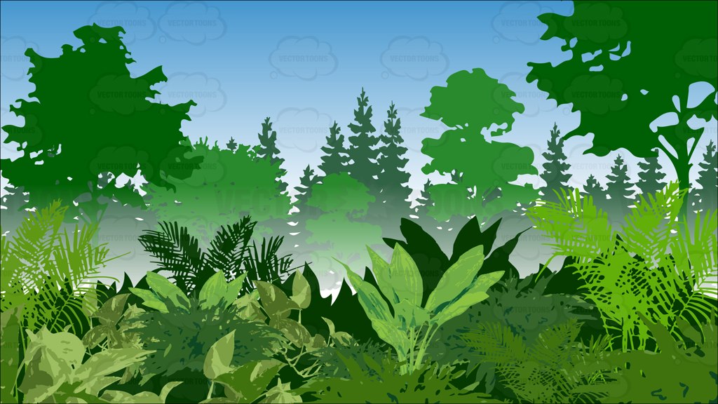 1024x576 Lush Green Jungle Background Clipart By Vector Toons