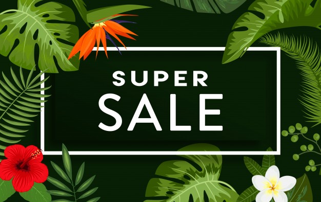 626x395 Sale Banner On Jungle Background Vector Free Download
