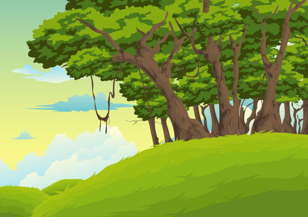 600x423 Cartoon Jungle Background 07 Eps Format Free Vector Download