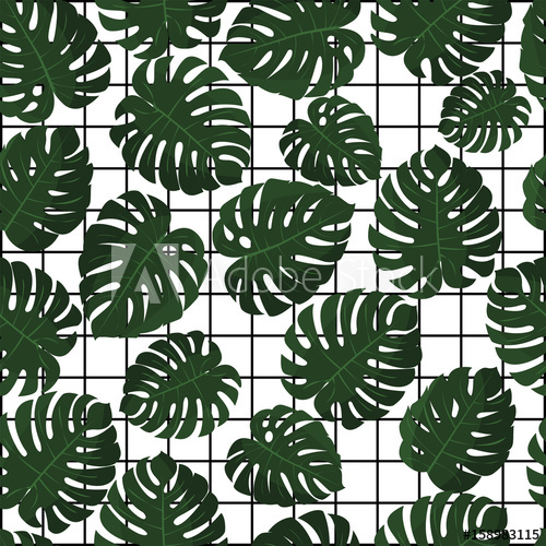 500x500 Tropical Leaves. Vector. Seamless Pattern In Swatch. Jungle Leaves