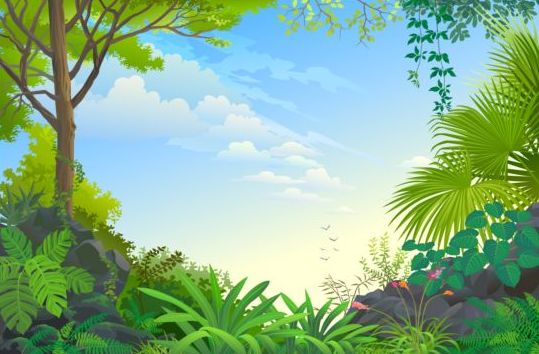 539x354 Beautiful Jungle Landscape Vector Graphics 09 Free Download