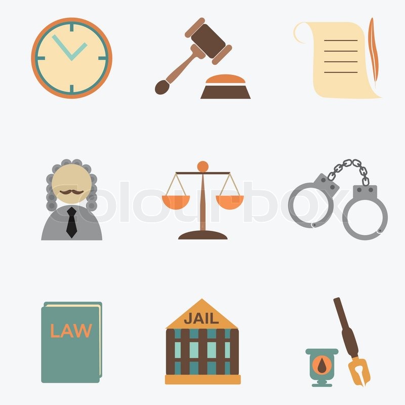 800x800 Law Judge Icon Set, Justice Sign Stock Vector Colourbox