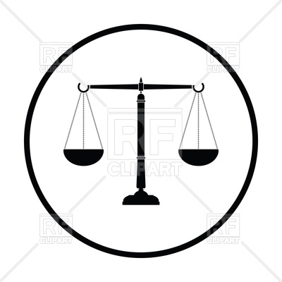 400x400 Thin Circle Design Of Justice Scale Icon Vector Image Vector