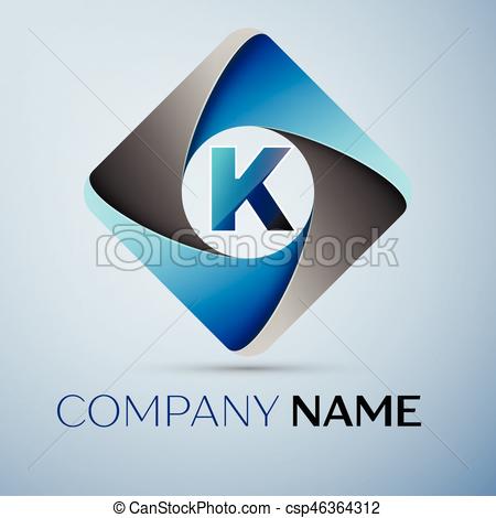 450x470 Letter K Vector Logo Symbol In The Colorful Rhombus. Vector