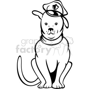 300x300 Royalty Free Black And White Police Dog 388458 Vector Clip Art