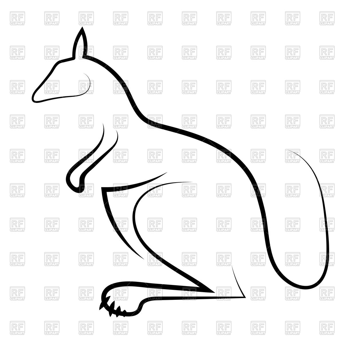 1200x1200 Outline Of Kangaroo Vector Image Vector Artwork Of Plants And