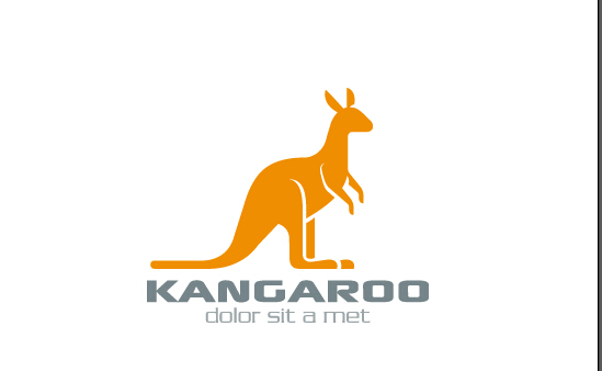 549x338 Simple Kangaroo Logo Design Vector Free Download