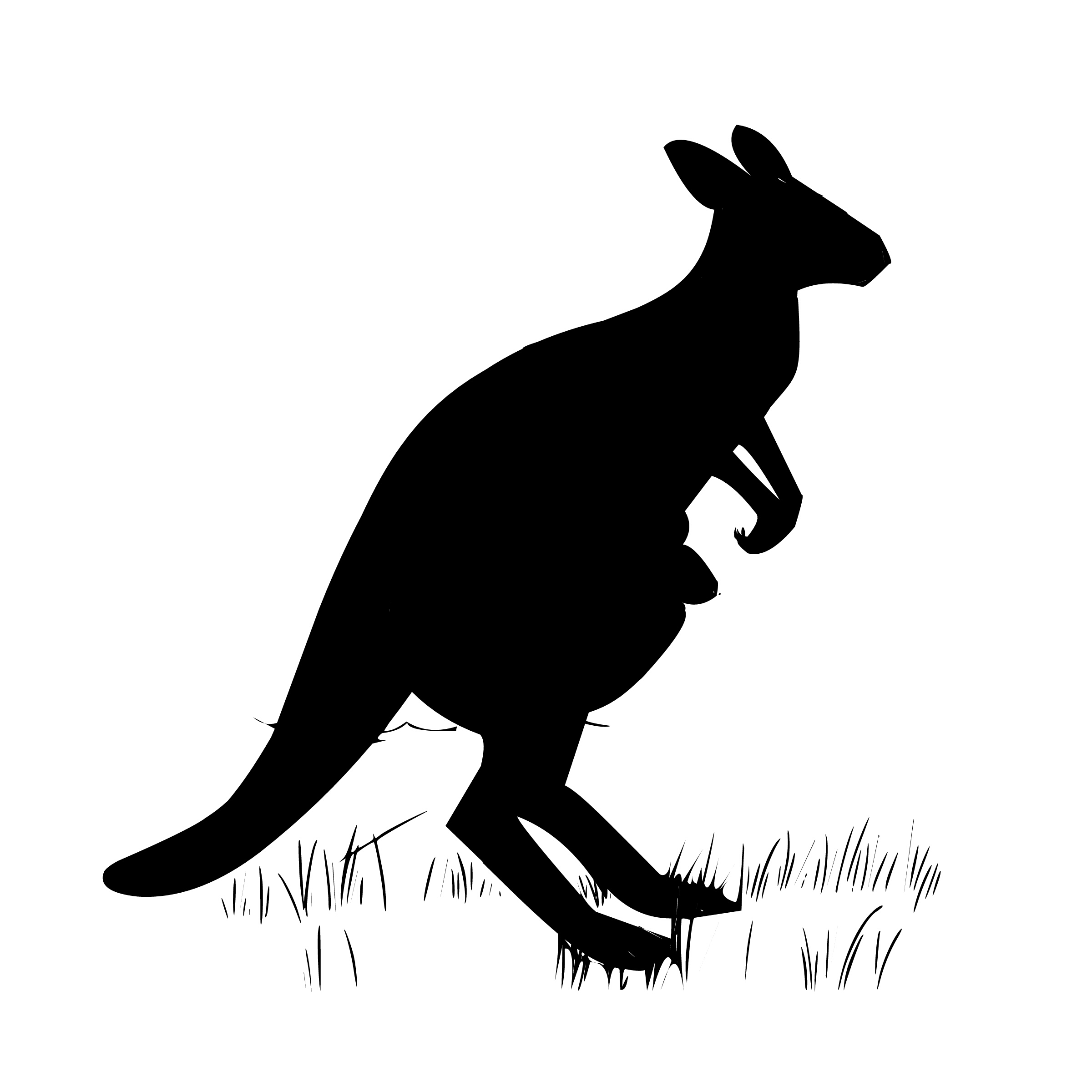 2400x2400 Free Images Kangaroo, Vector, Silhouette, Jump, Wallaby, Animal