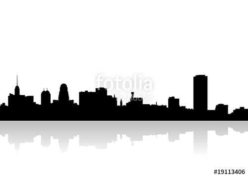 500x357 City Skyline Vector Free