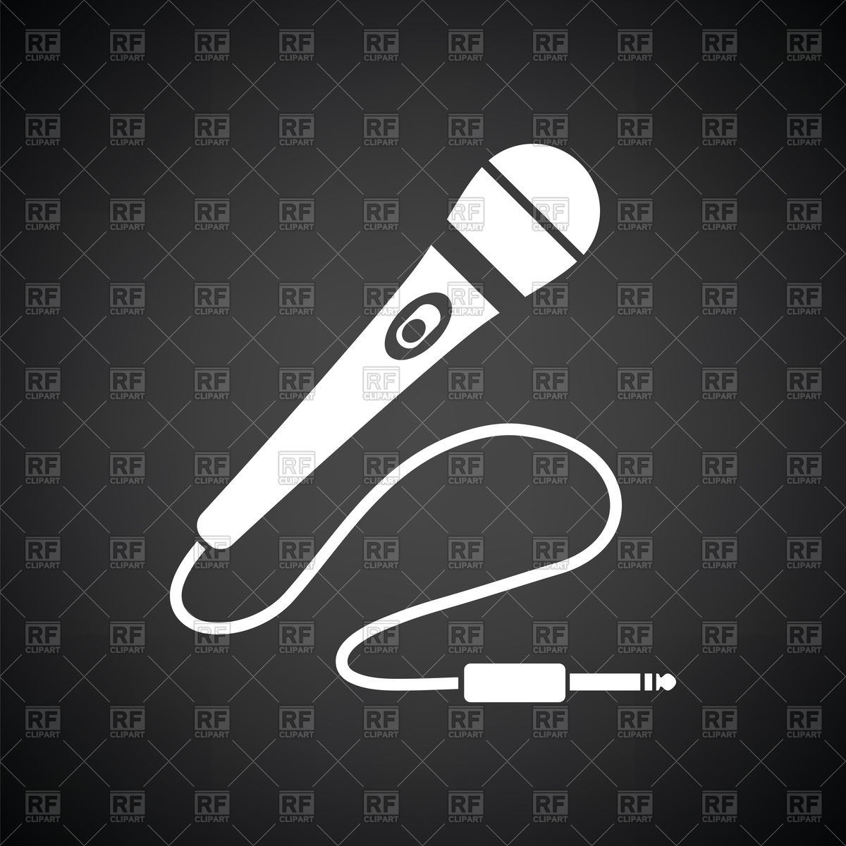 1200x1200 Karaoke Microphone On Black Background Vector Image Vector