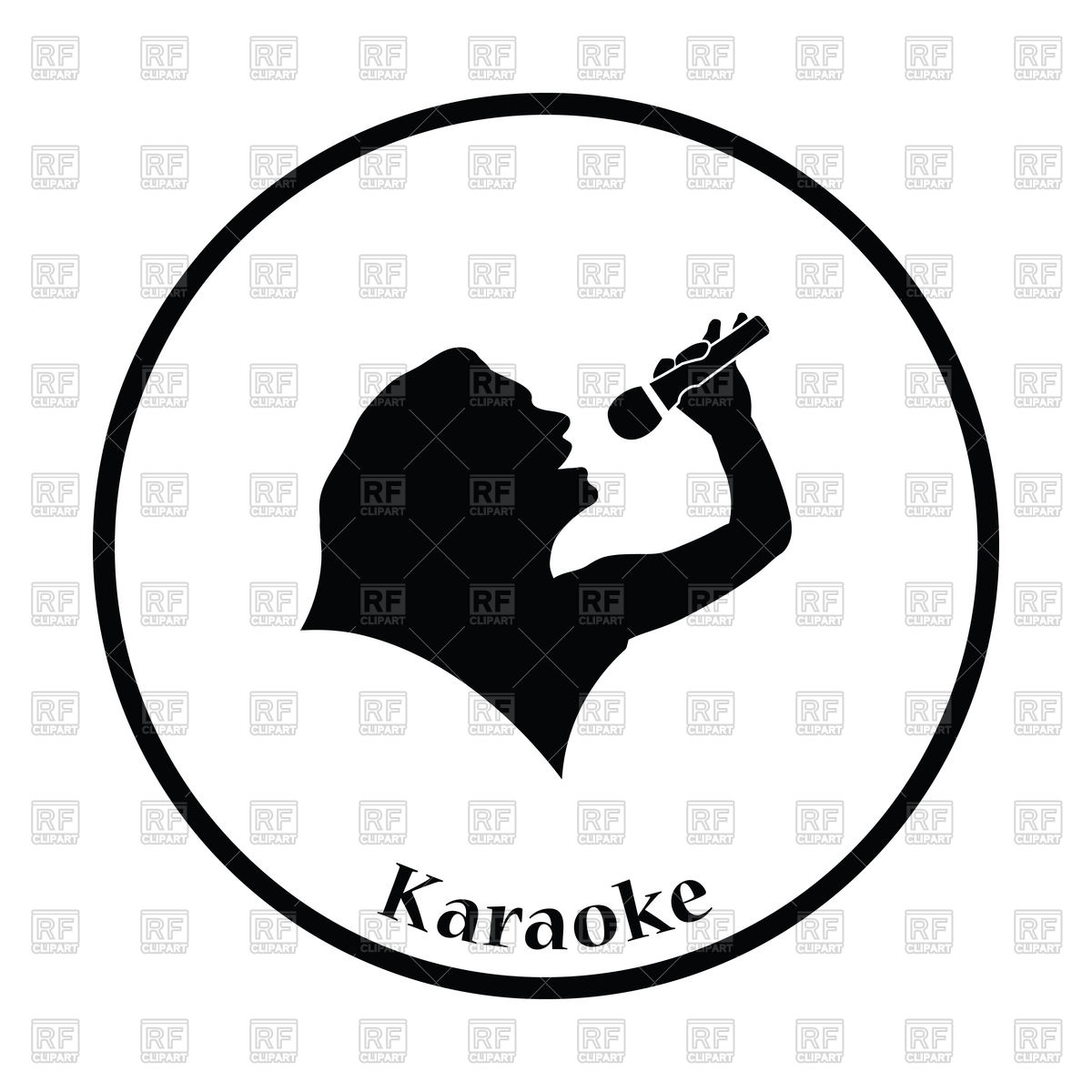 1200x1200 Karaoke Womans Silhouette Icon Vector Image Vector Artwork Of