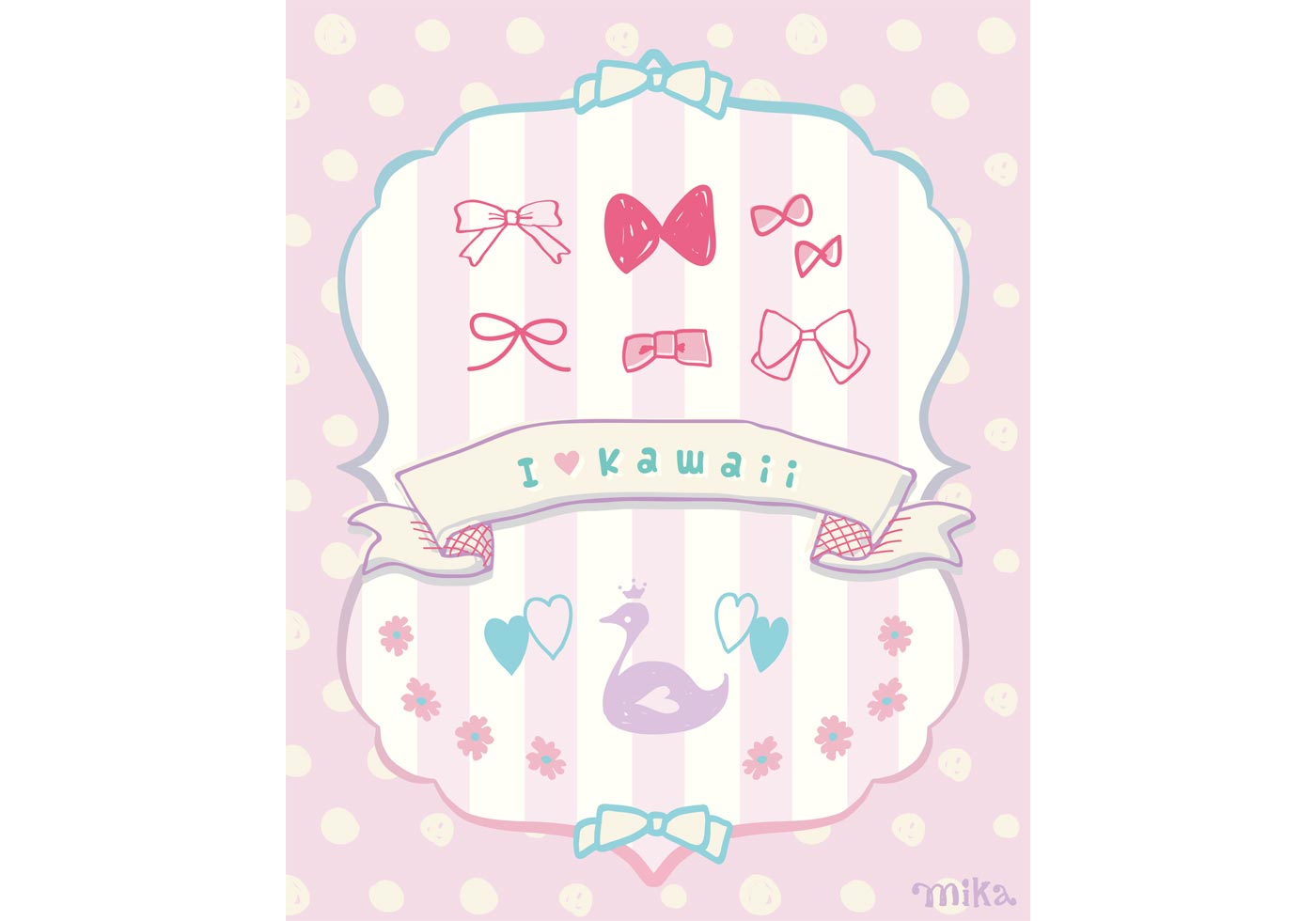 1400x980 Kawaii Free Vector Art