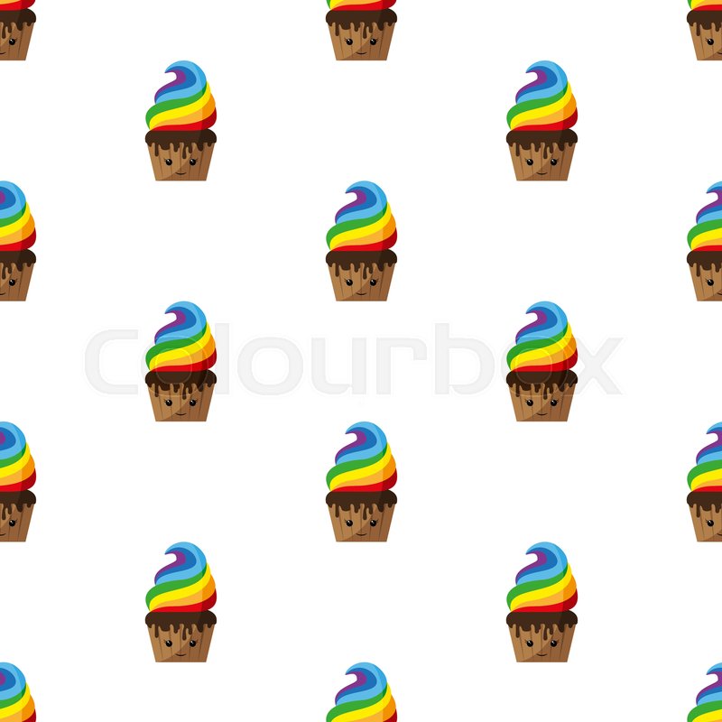 800x800 Cupcake. Kawaii. Vector Illustration On A White Background