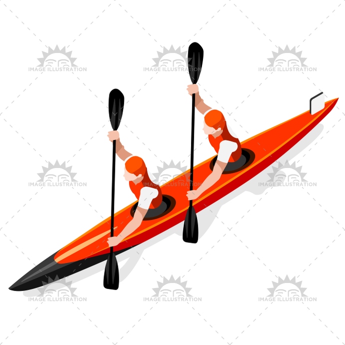 690x690 Kayak Sprint Doubles 2016 Sports 3d Vector Illustration