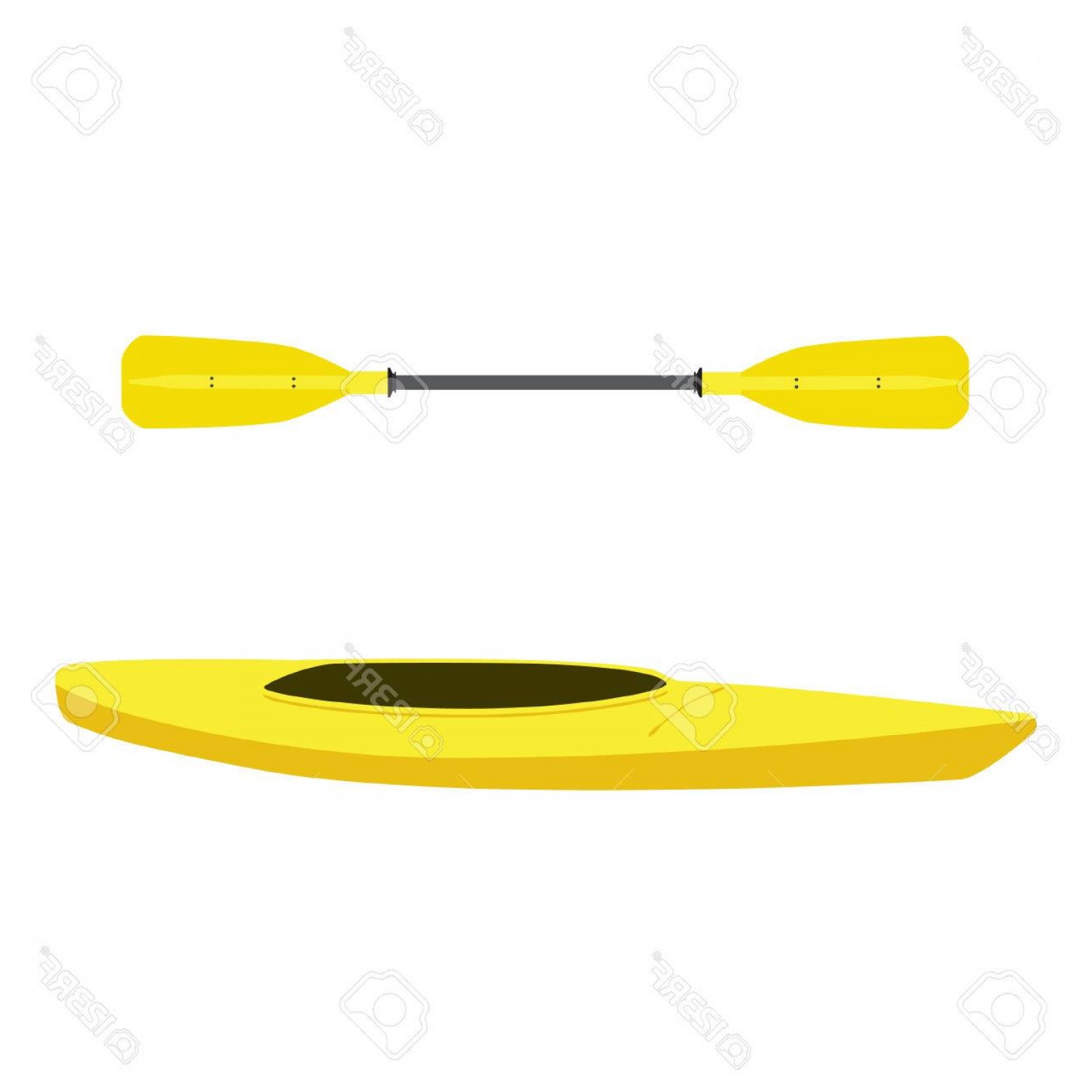 1560x1560 Photostock Vector Vector Illustration Of Yellow Kayak And Plastic