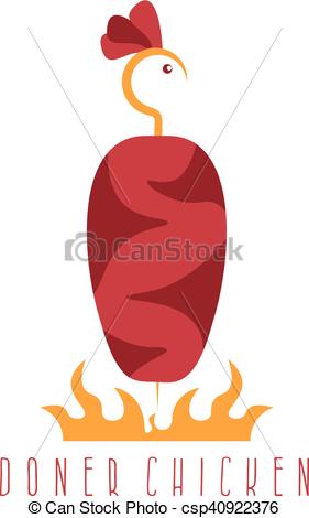 281x470 Simple Flat Vector Illustration Of Doner Chicken Kebab.