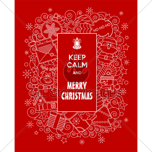 500x500 Merry Christmas! Vector Doodles Illustration Keep Calm An... Gl