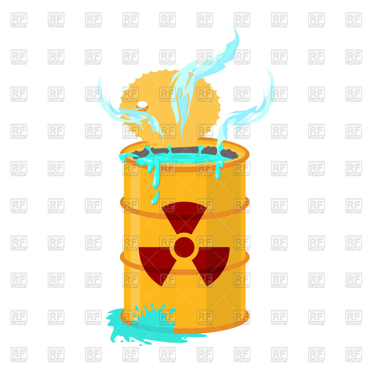1200x1200 Chemical Waste Yellow Barrel. Toxic Refuse Keg. Vector Image
