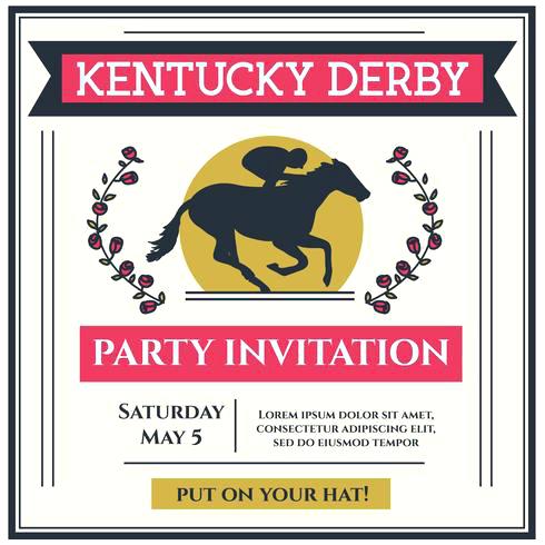 490x490 Kentucky Derby Party Invitation Template Whimsical Race Horse