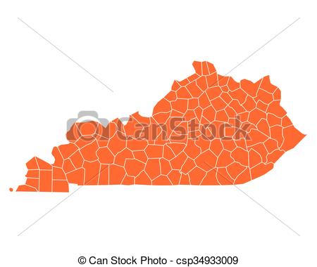450x380 Map Of Kentucky Vector Clipart