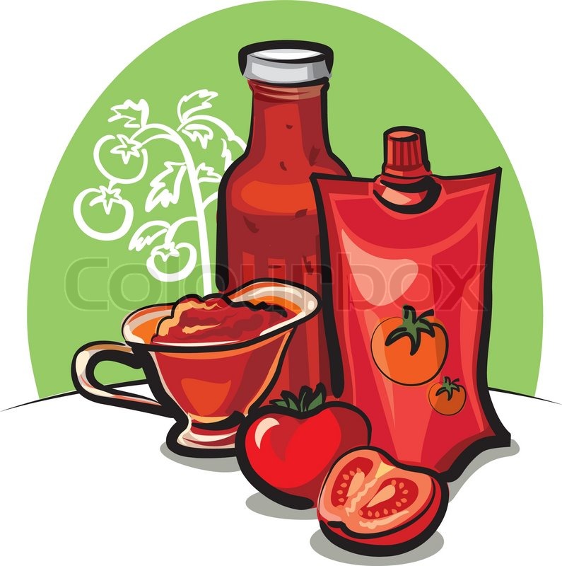 795x800 Tomato Sauce And Ketchup Stock Vector Colourbox