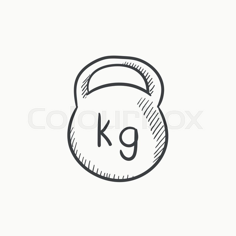 800x800 Kettlebell Vector Sketch Icon Isolated On Background. Hand Drawn