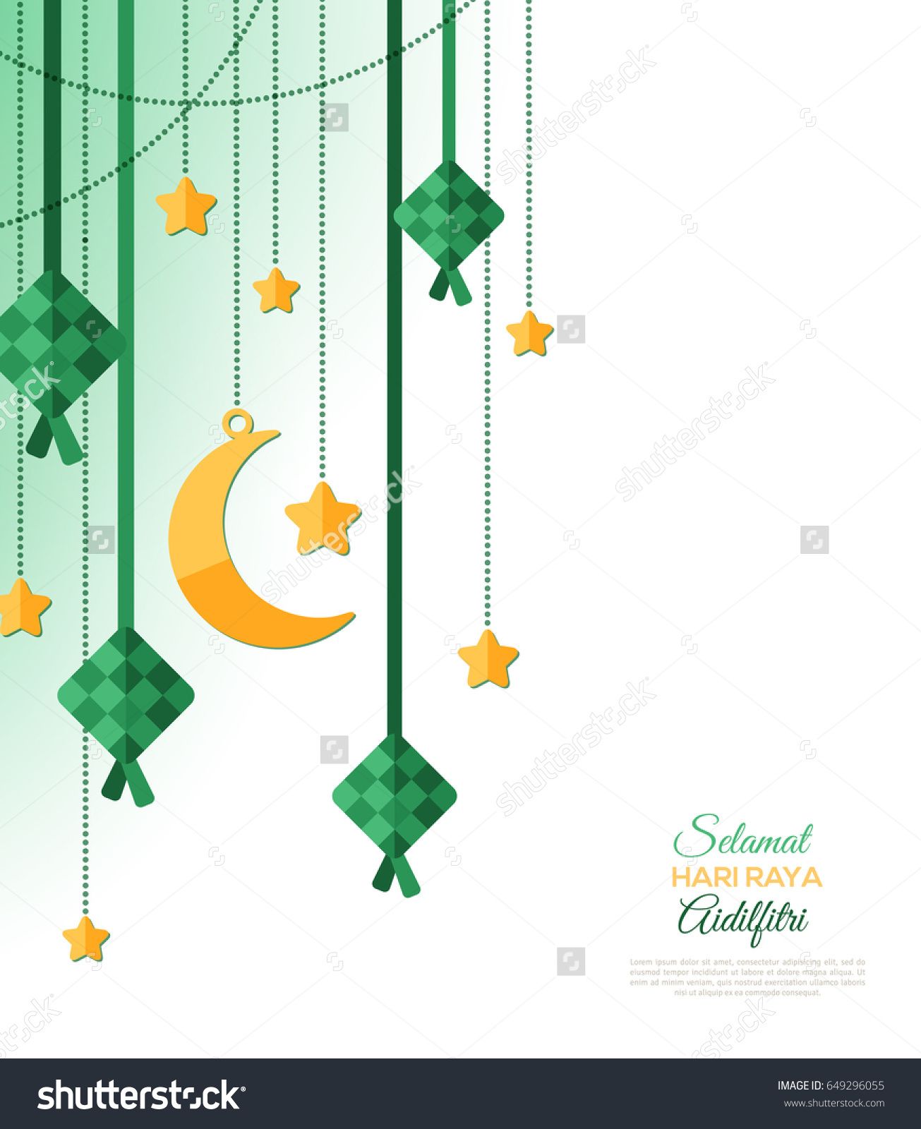 1305x1600 Selamat Hari Raya Aidilfitri Greeting Card. Vector Illustration