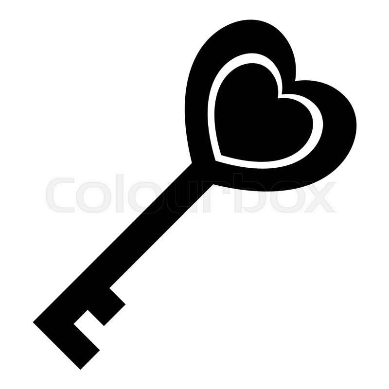 800x800 Love Key Icon. Simple Illustration Of Love Key Vector Icon For Web