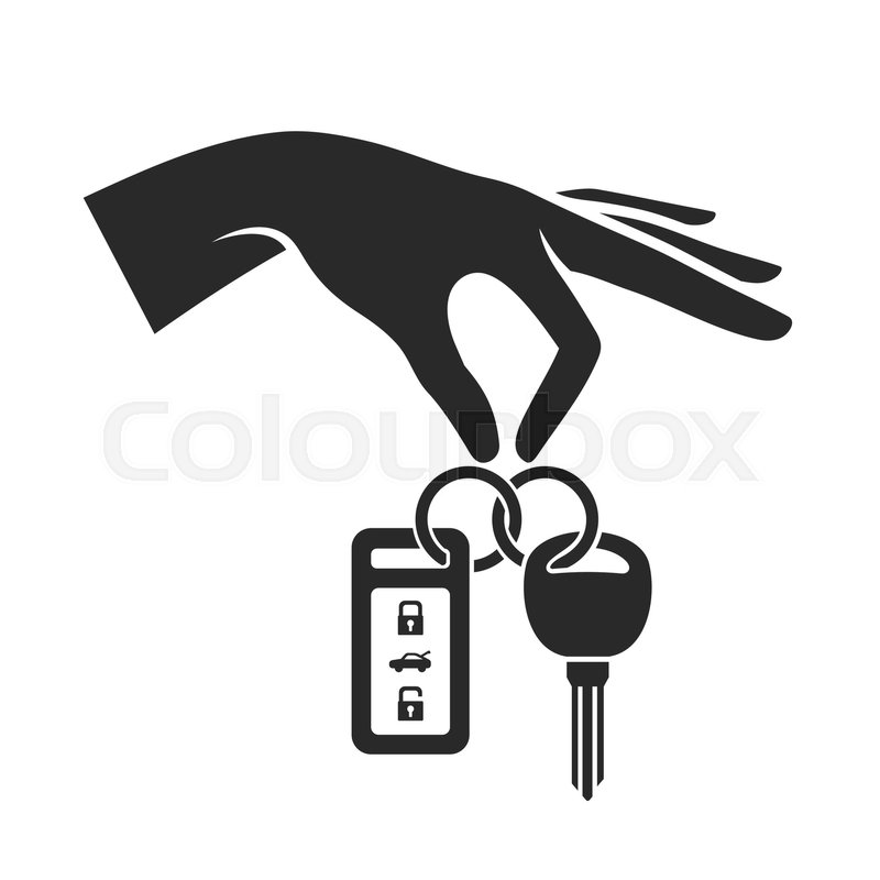 800x800 Hand Holding The Car Key Icon. Vector Illustration Stock Vector