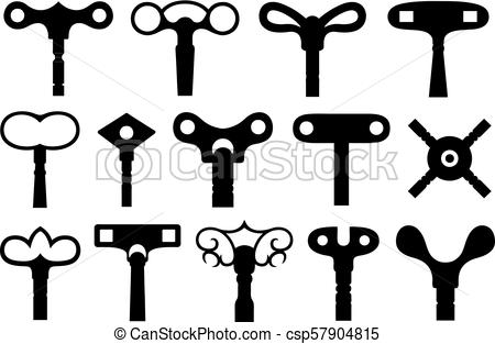 450x313 Set Of Different Wind Up Keys Isolated On White.
