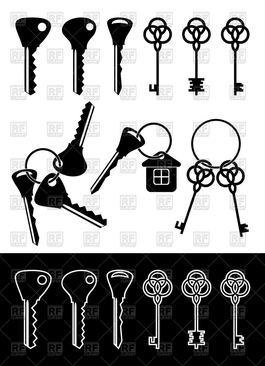 870x1200 Bunch Of Keys Vector Image Vector Artwork Of Objects Silanti
