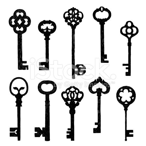 556x556 Vector Illustration Of Vintage Keys. Key Tattoos