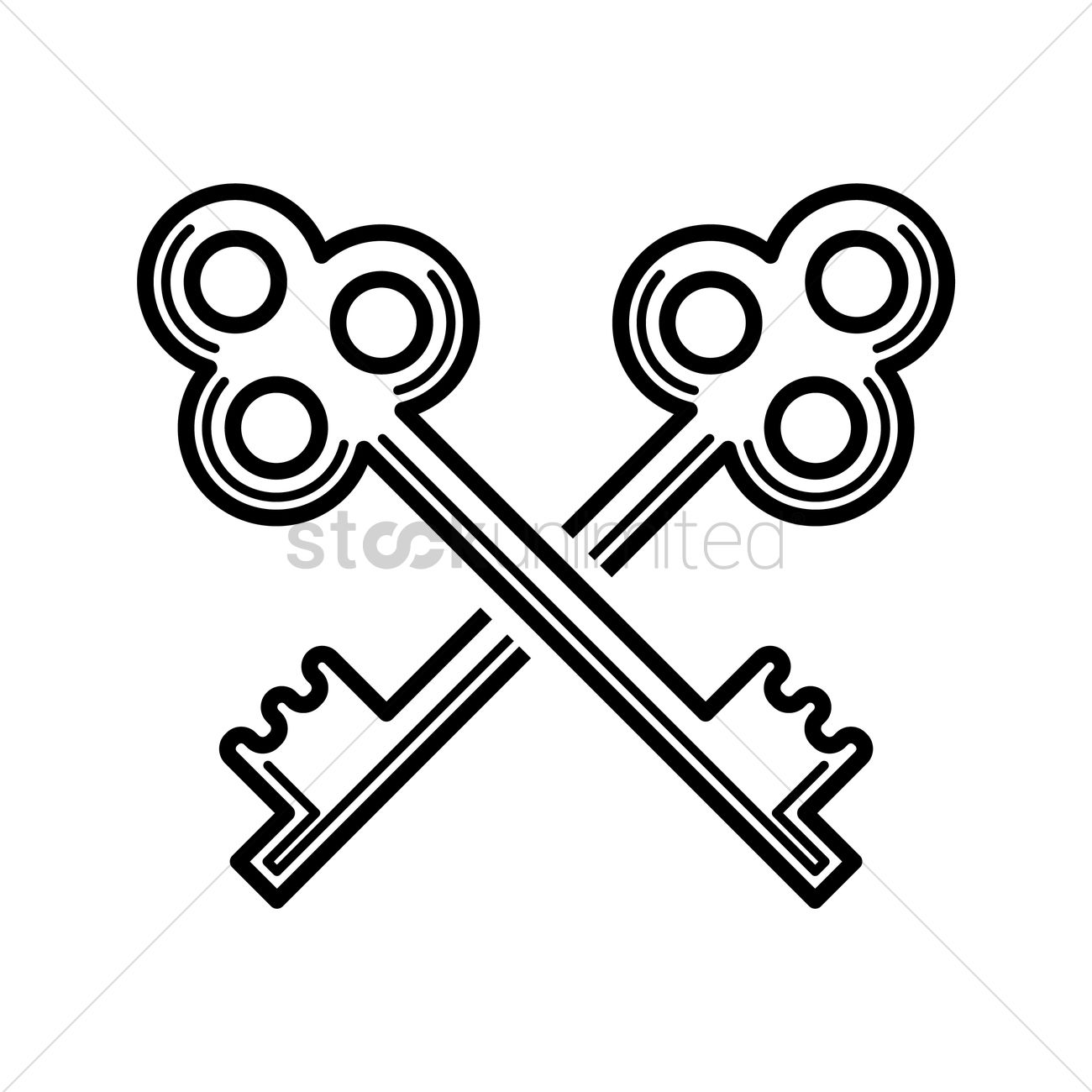 1300x1300 Crossed Keys Vector Image
