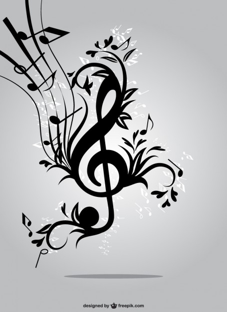 455x626 Floral Music Key Vector Vector Free Download