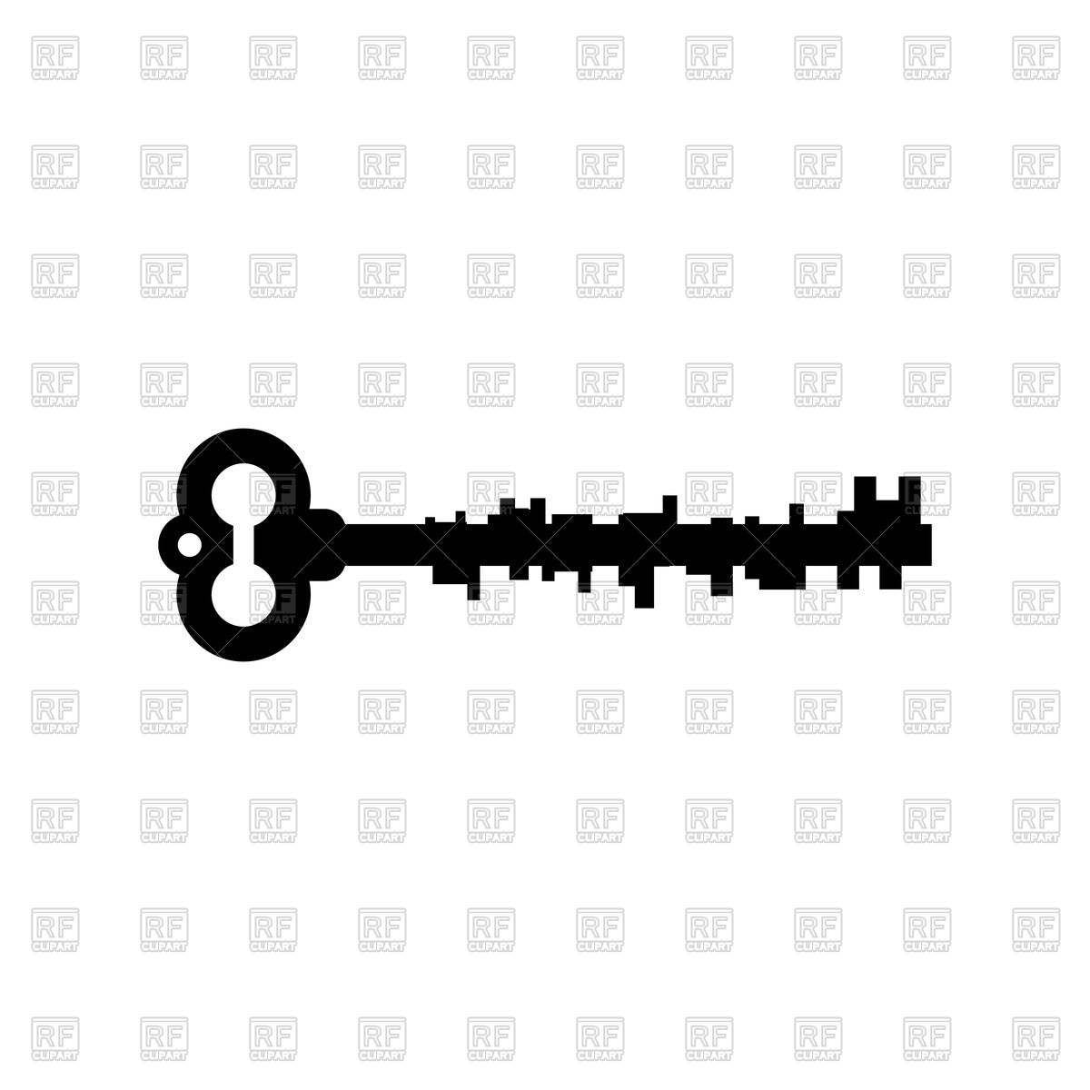 1200x1200 Silhouette Of Old Key Vector Image Vector Artwork Of Objects