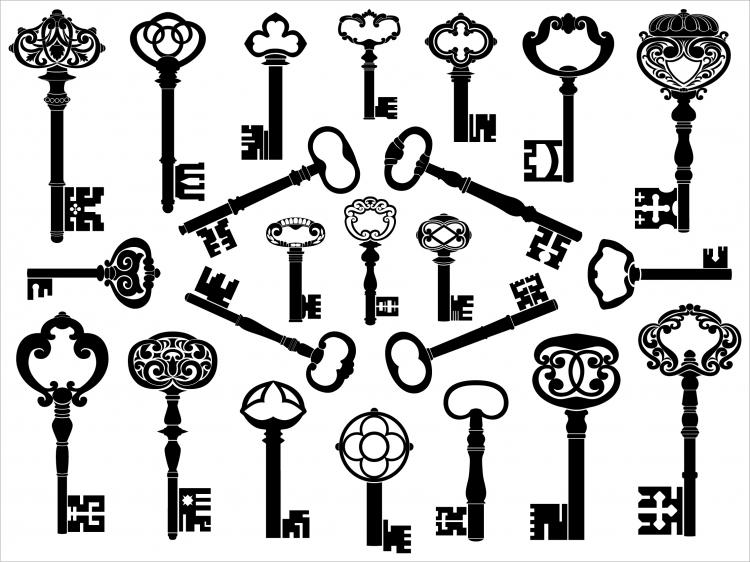 750x562 European Retro Keys Vector Free Vector 4vector
