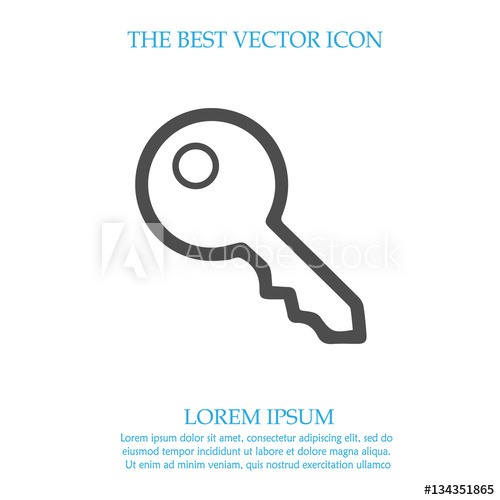 500x500 Key Vector Icon Eps 10. Car Key Simple Silhouette Symbol.