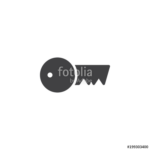 500x500 Key Vector Icon. Filled Flat Sign For Mobile Concept And Web