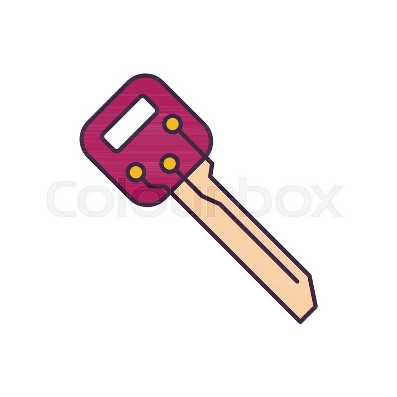 800x800 Digital Key Icon. Cartoon Illustration Of Digital Key Vector Icon