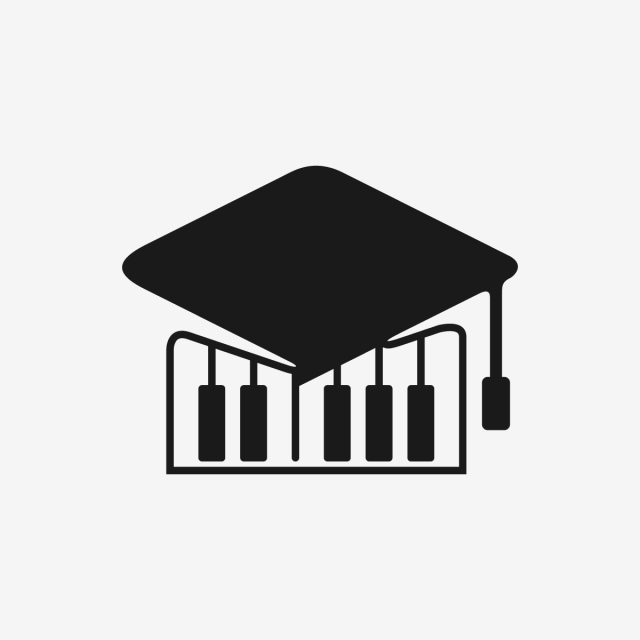 640x640 Piano Keys Vector Flat Black And White Logo Emblem,piano Keyboard