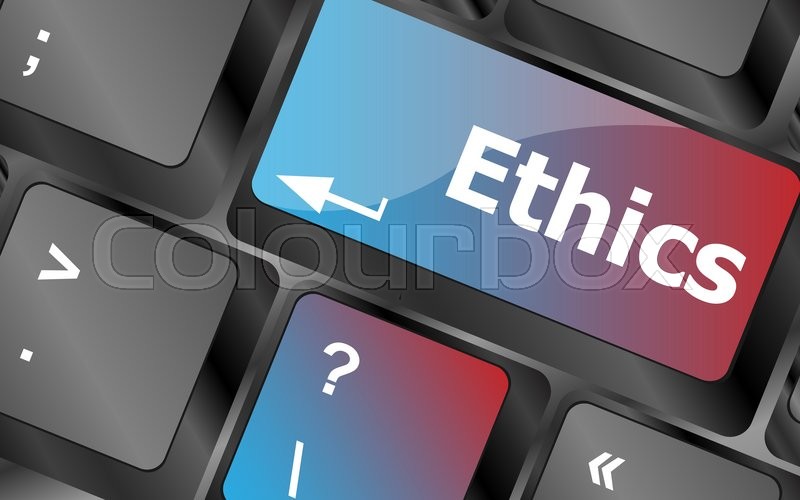 800x500 Ethics Concept On The Modern Computer Keyboard Key Vector