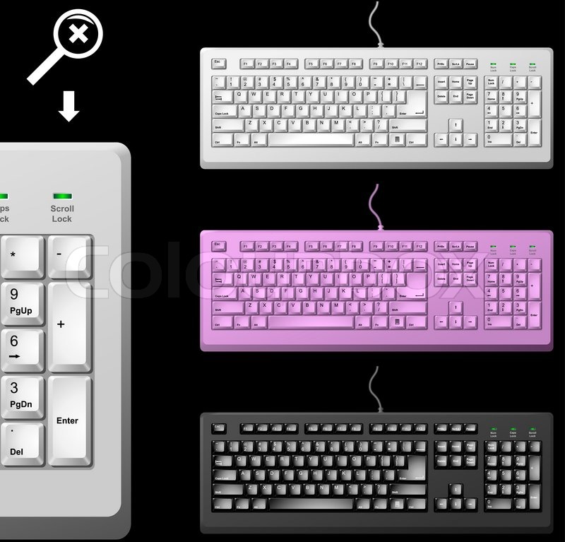 800x767 Standard Computer Keyboard Vector Template In White And Black
