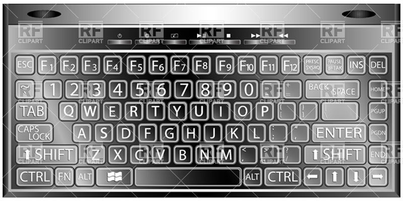 800x400 Black Media Keyboard Vector Image Vector Artwork Of Objects