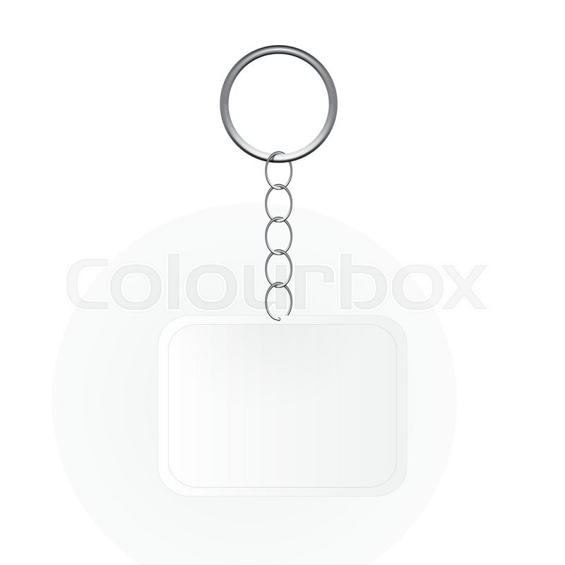 800x800 Template Keychain Keys On A Ring With A Chain. Vector Illustration